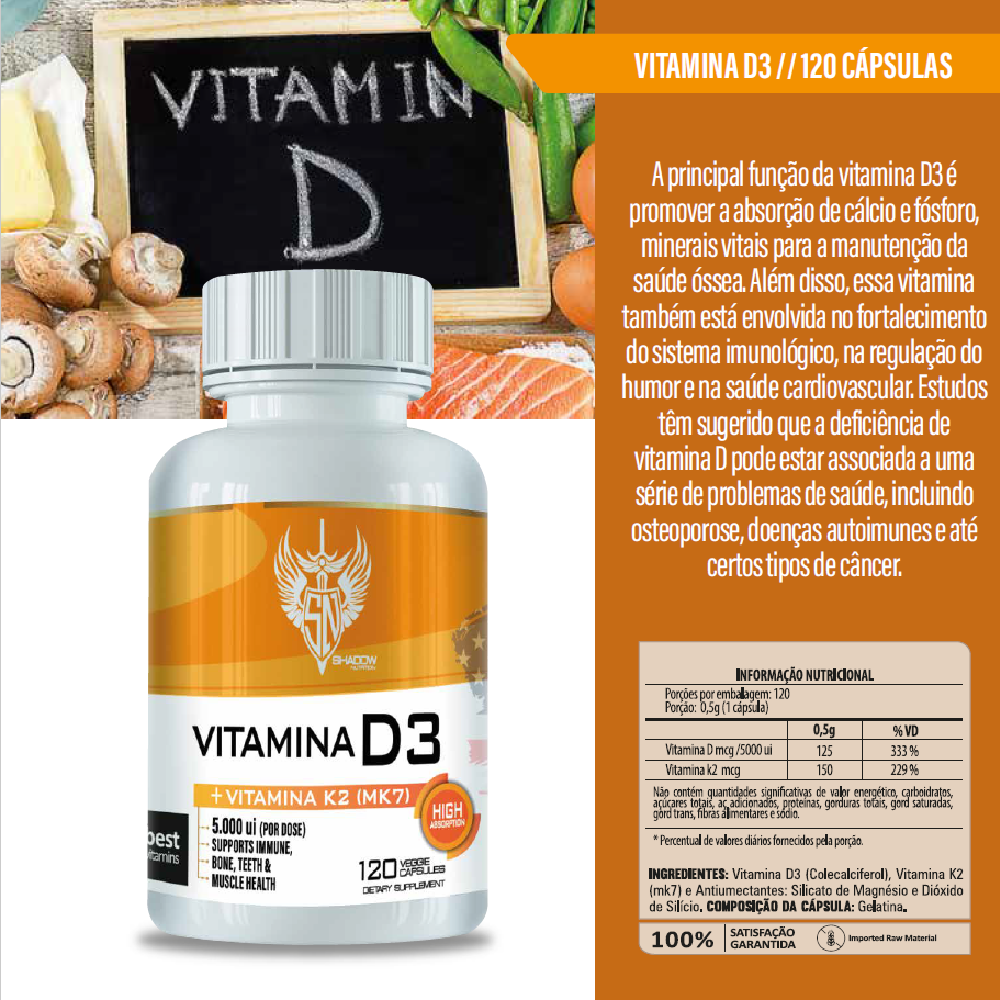 VITAMINA D3 + K2 120 CAPS