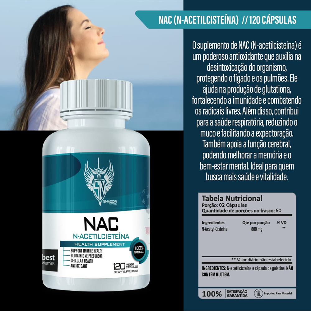 NAC N-ACETILCISTEÍNA 120 CAPS