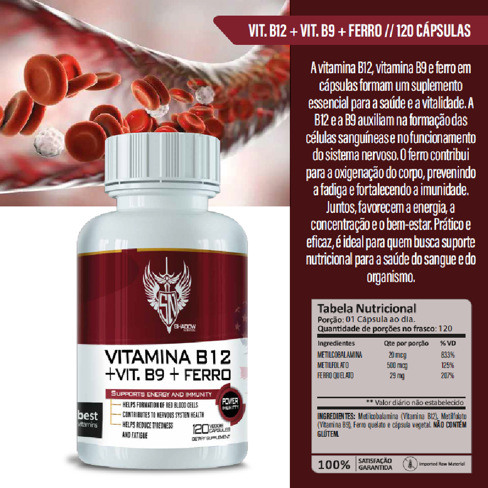 VITAMINA B12 + VIT B9 + FERRO