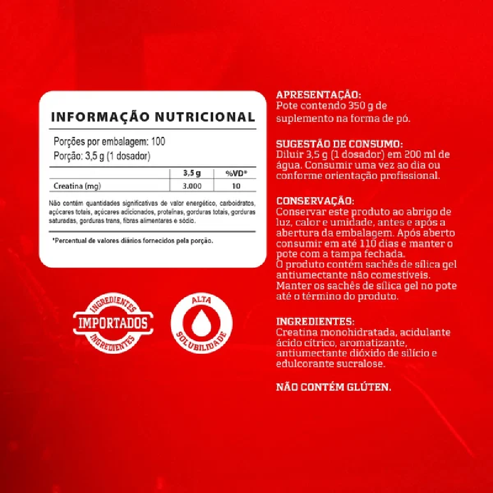 Imagem 2 de IM CREATINA HARDCORE 350G COM SABOR