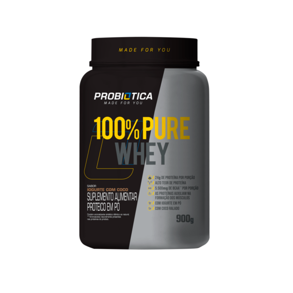 100% PURE WHEY POTE 900g IOGURTE COM COCO VF