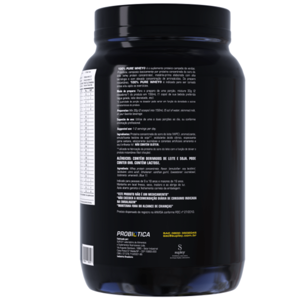 100% PURE WHEY POTE 900 GR MORANGO VF