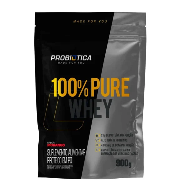 100% PURE WHEY REFIL 900G MORANGO VF