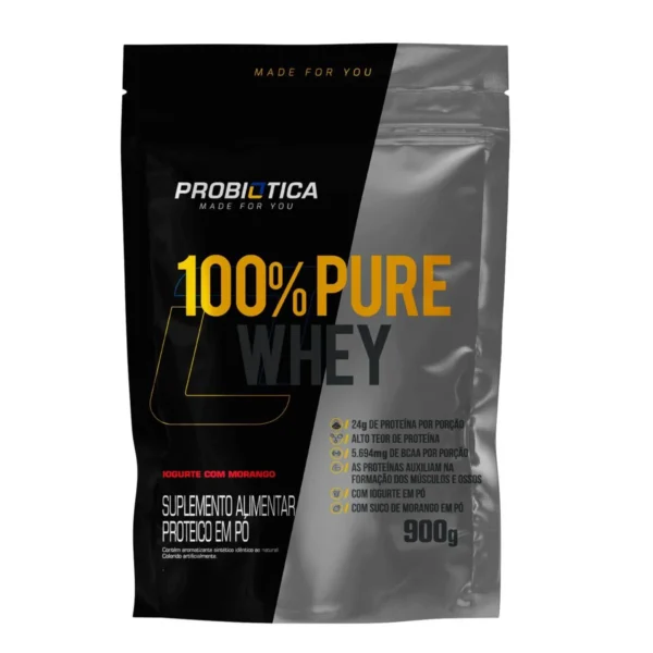 100% PURE WHEY REFIL 900G IOGURTE COM MORANGO VF