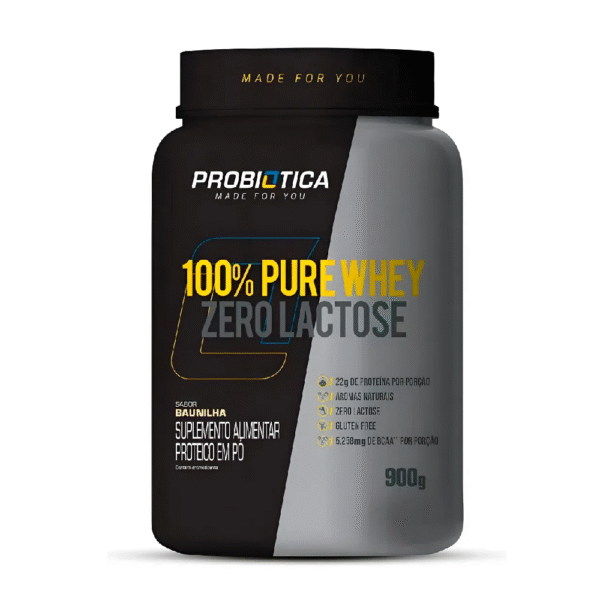 100% PURE WHEY ZERO LACTOSE POTE 900g BAUNILHA