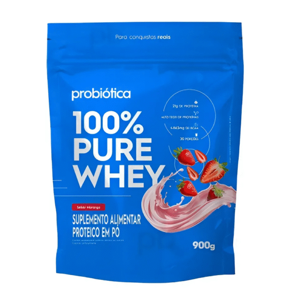 100% PURE WHEY REFIL 900G MORANGO VF